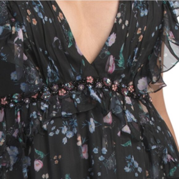 MAC DUGGAL Sleeveless Ruffle Floral Gown - Picture 3 of 3